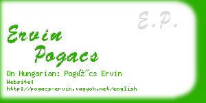 ervin pogacs business card
